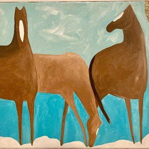 original contemporary art horses on canvas abstract wall art